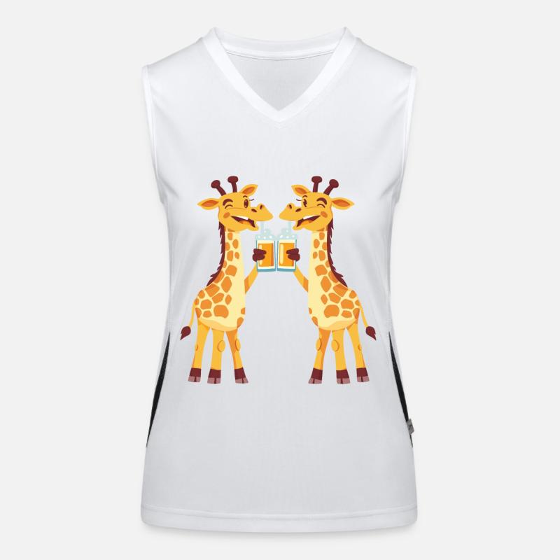 Giraffe Comic Tier Bier Lustig Saufen Funktionelles Kontrast-Tank Top für Frauen