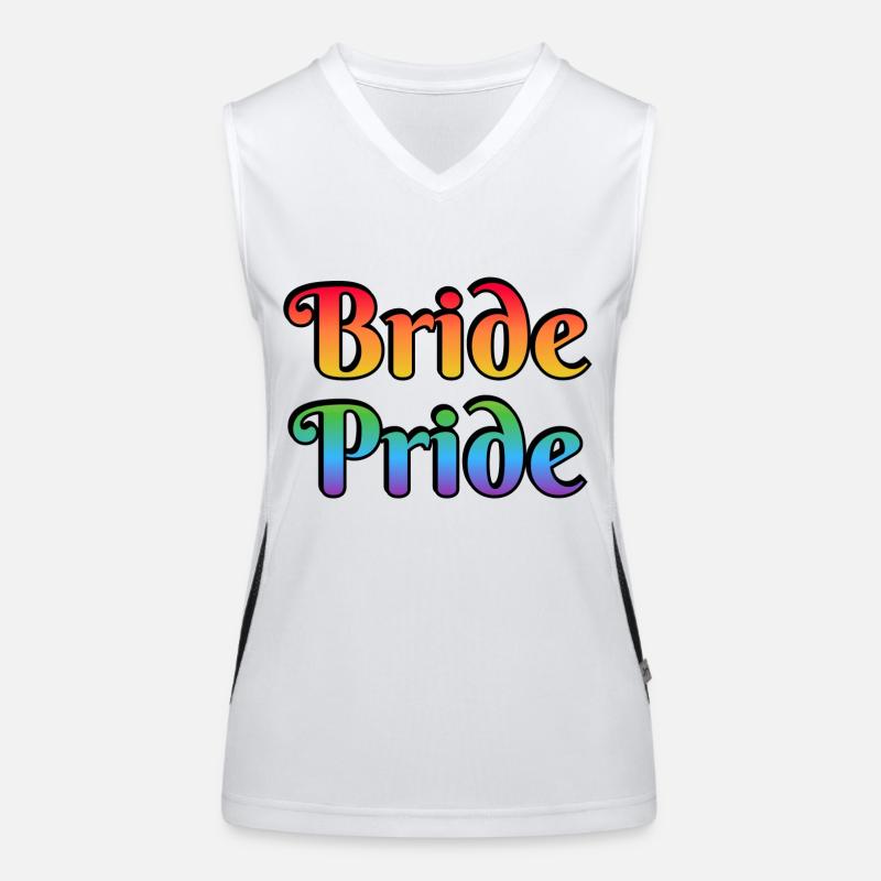 Bride Pride Lesbian Wedding Women's Functional Contrast Tank Top