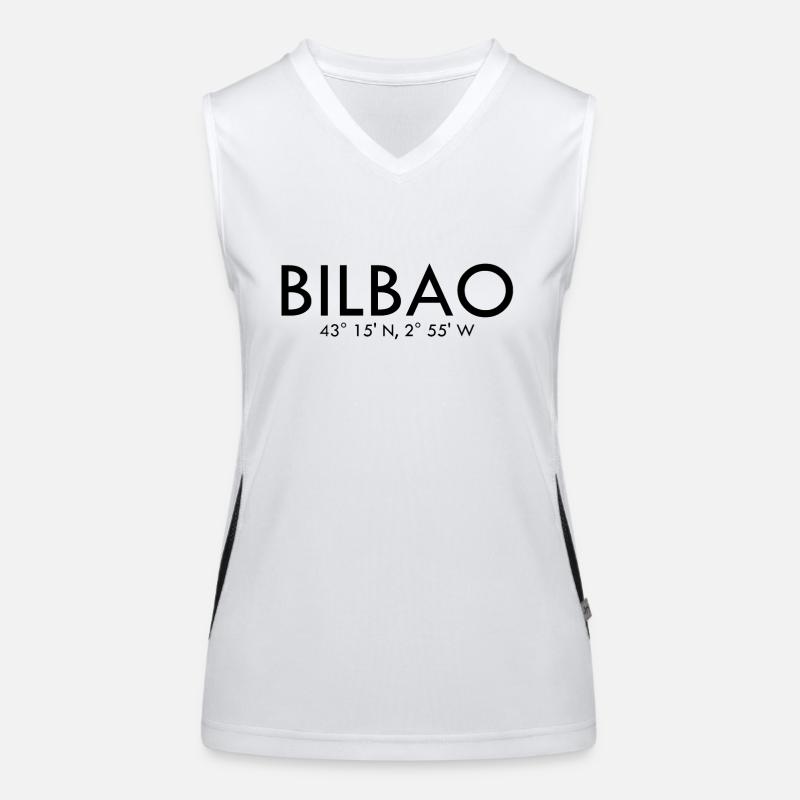Bilbao Spain Coordinates Latitude Longitude Women's Functional Contrast Tank Top