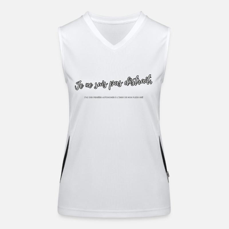Distracted - Women's Functional Contrast Tank Top - white/black