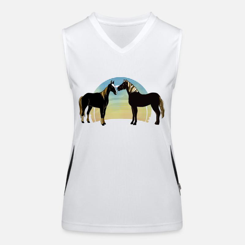Pferde Funktionelles Kontrast-Tank Top für Frauen