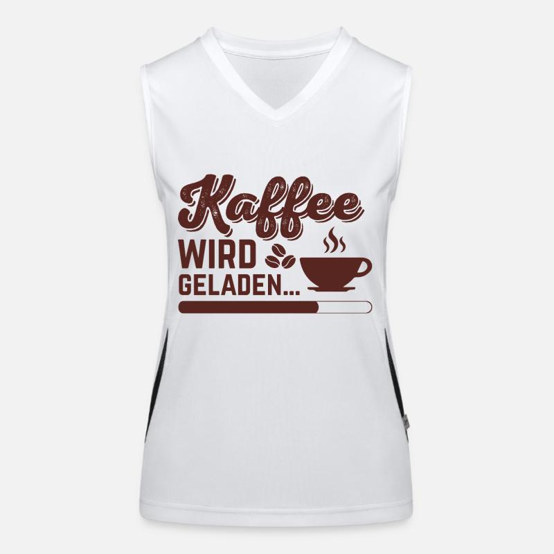 Kaffee wird geladen Funktionelles Kontrast-Tank Top für Frauen