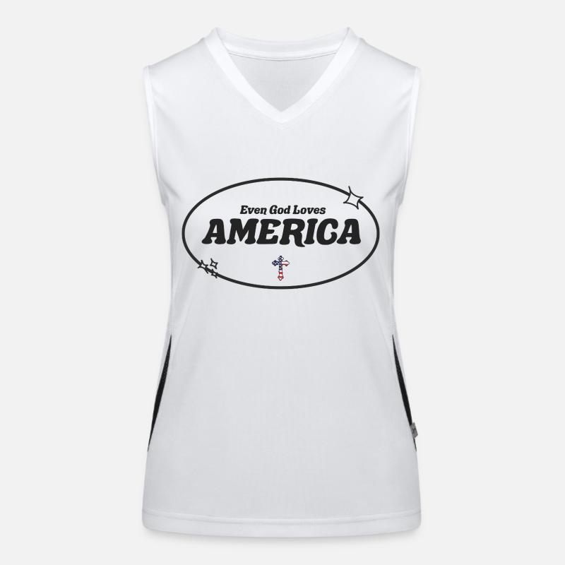 Even God Worships America Women's Functional Contrast Tank Top