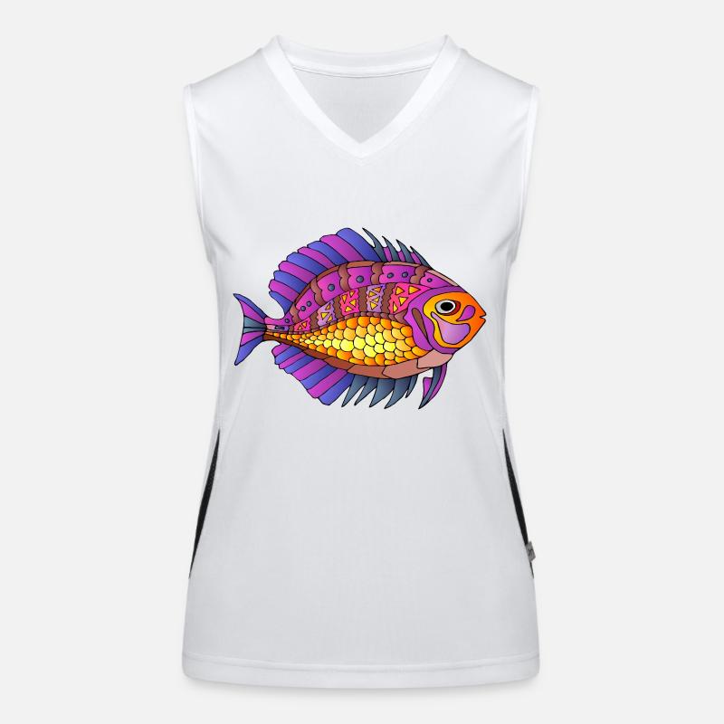 Fisch Funktionelles Kontrast-Tank Top für Frauen