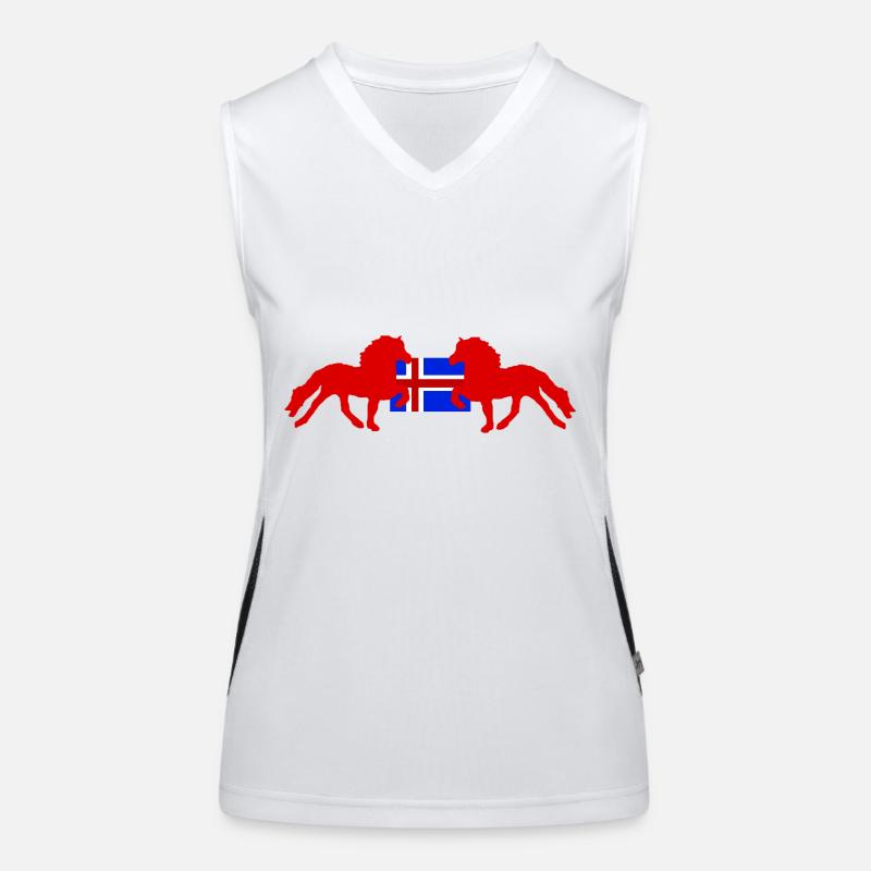 Isländer mit Flagge Funktionelles Kontrast-Tank Top für Frauen