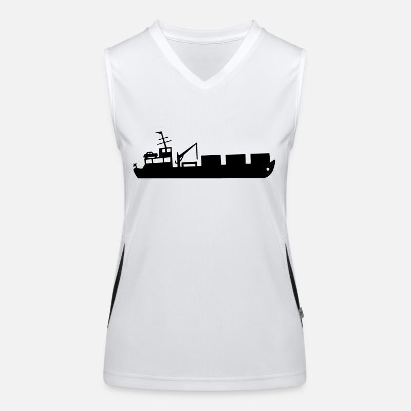 Schiff, Frachtschiff, Containerschiff Funktionelles Kontrast-Tank Top für Frauen
