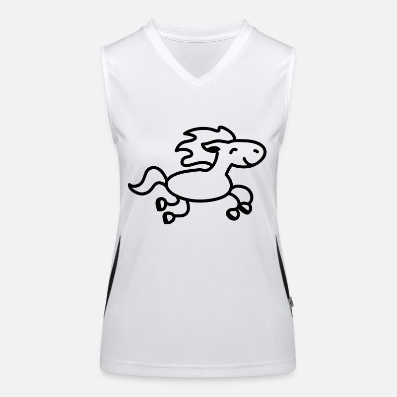Pferd springt - line Funktionelles Kontrast-Tank Top für Frauen