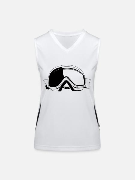 Skibrille - Funktionelles Kontrast-Tank Top für Frauen - Weiß/Schwarz - Vorne