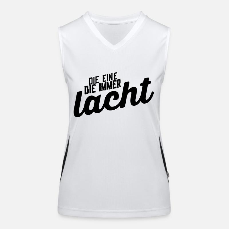 Die eine die immer lacht Funktionelles Kontrast-Tank Top für Frauen