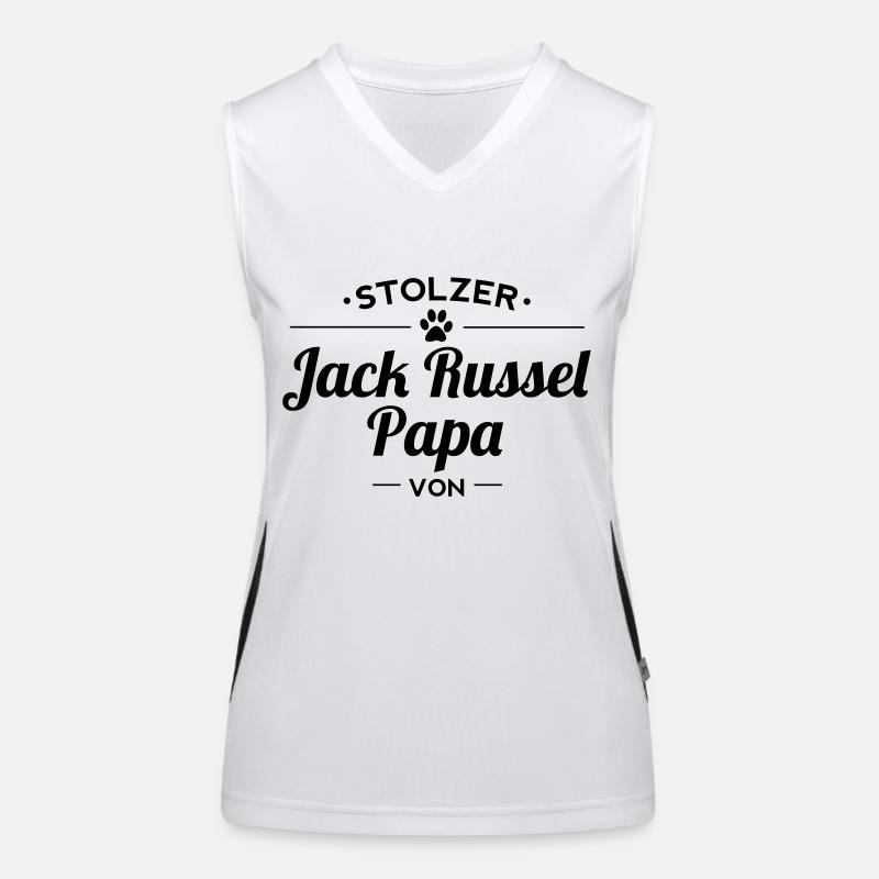Jack Russel-Papa Wunschname Funktionelles Kontrast-Tank Top für Frauen