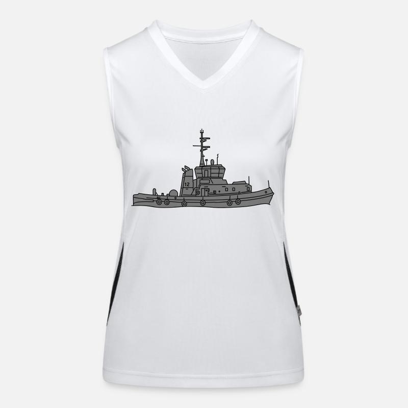 Tug or towing boat 2 Women's Functional Contrast Tank Top