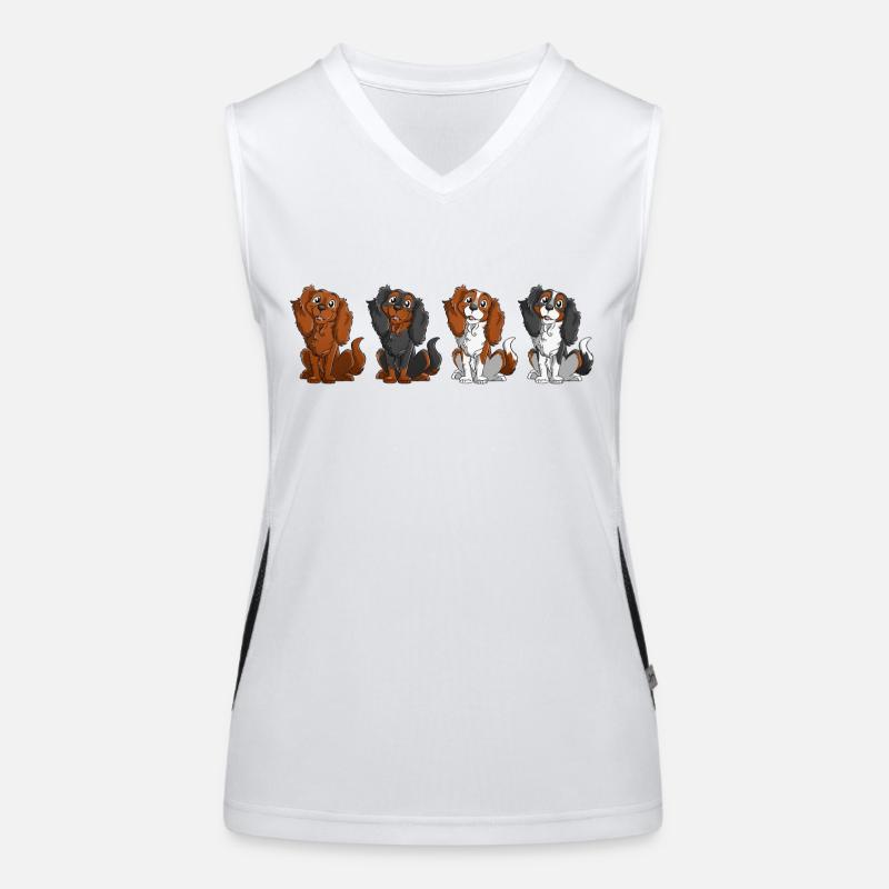 Cavalier King Charles - Line Women's Functional Contrast Tank Top