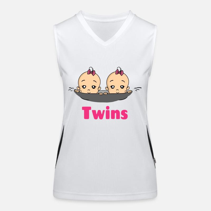 Twins Zwillinge Babys Mädchen Schwangerschaft Funktionelles Kontrast-Tank Top für Frauen
