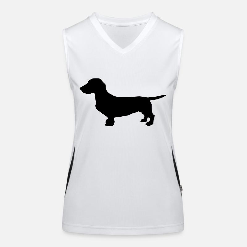 dackel_dachshund - Women's Functional Contrast Tank Top - white/black