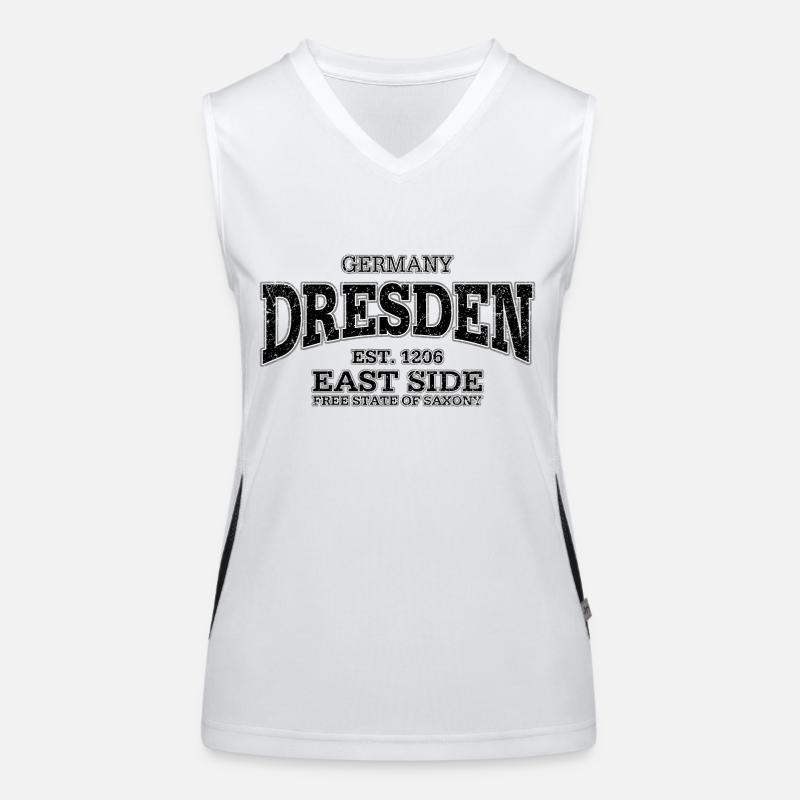Dresden (black oldstyle) - Women's Functional Contrast Tank Top - white/black
