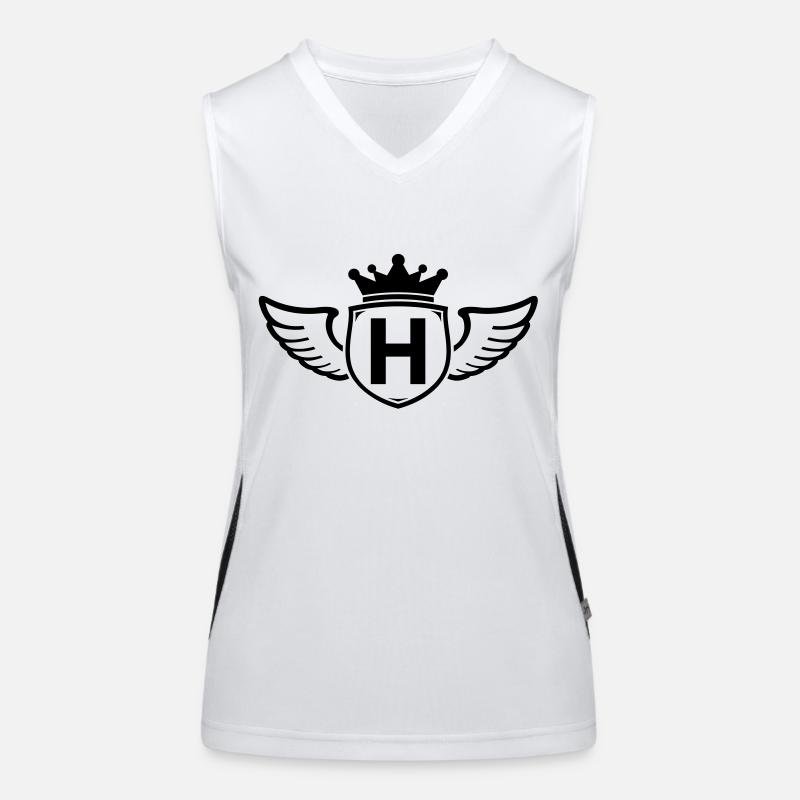 h,Buchstabe, Anfangsbuchstabe, Funktionelles Kontrast-Tank Top für Frauen