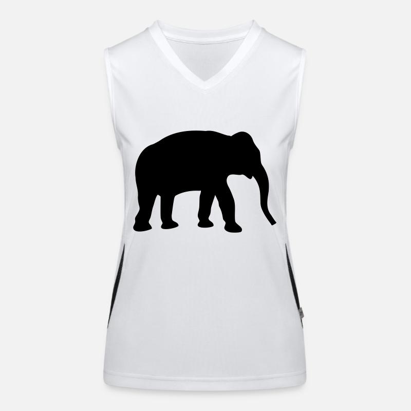 elephant_silhouette_c1 Funktionelles Kontrast-Tank Top für Frauen