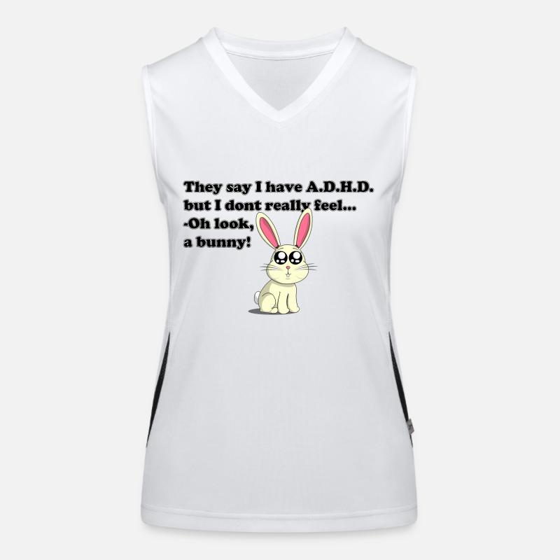 ADHD bunny - Women's Functional Contrast Tank Top - white/black