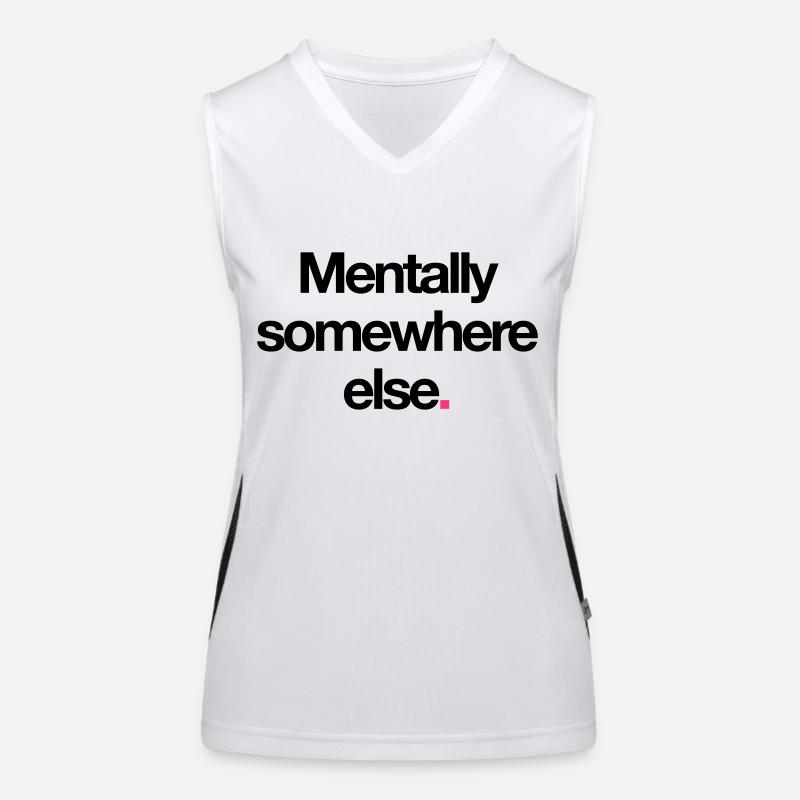 Mentally Somewhere Else. Funktionelles Kontrast-Tank Top für Frauen