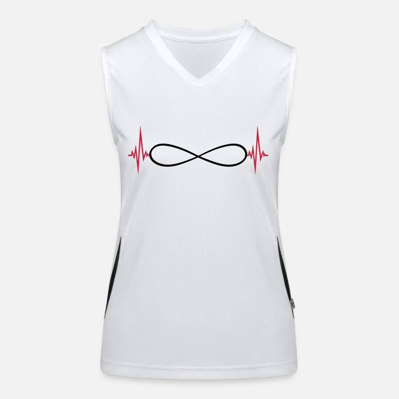 infinite heart rate pulse endless frequency eternal gre Women's Functional Contrast Tank Top