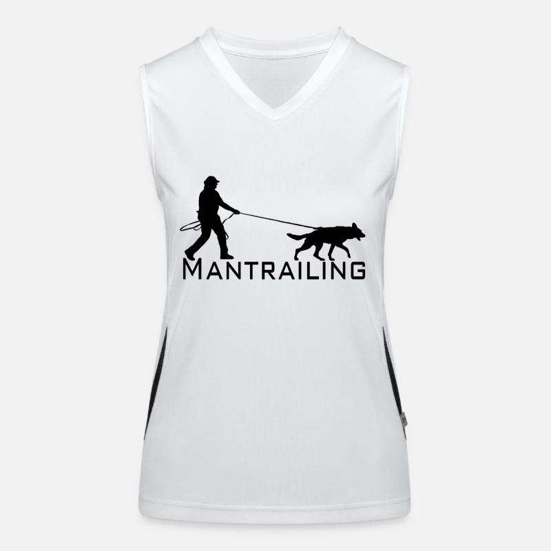 Mantrailing Schwarz Funktionelles Kontrast-Tank Top für Frauen