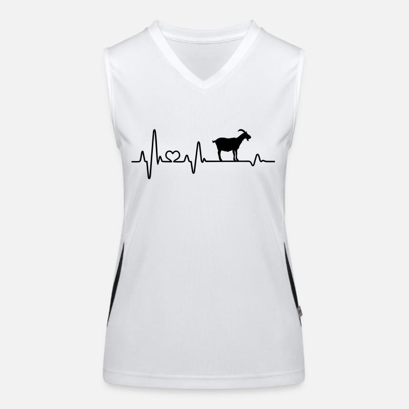 Chèvre billy goat EKG battement de coeur chèvres éleveur de chèvre Débardeur respirant contrasté Femme