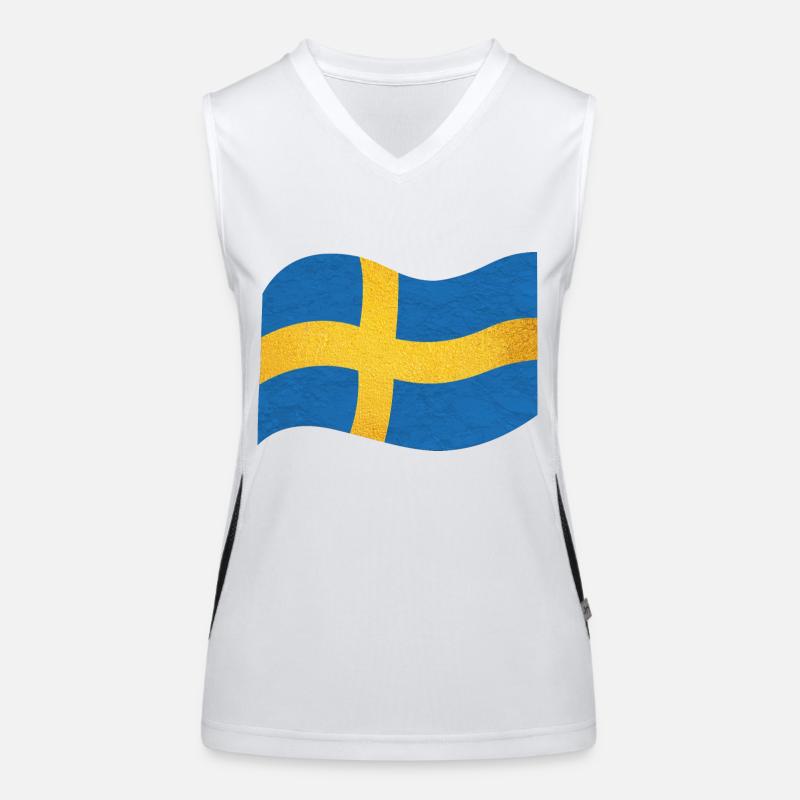 Die Flagge von Schweden Sverige Funktionelles Kontrast-Tank Top für Frauen