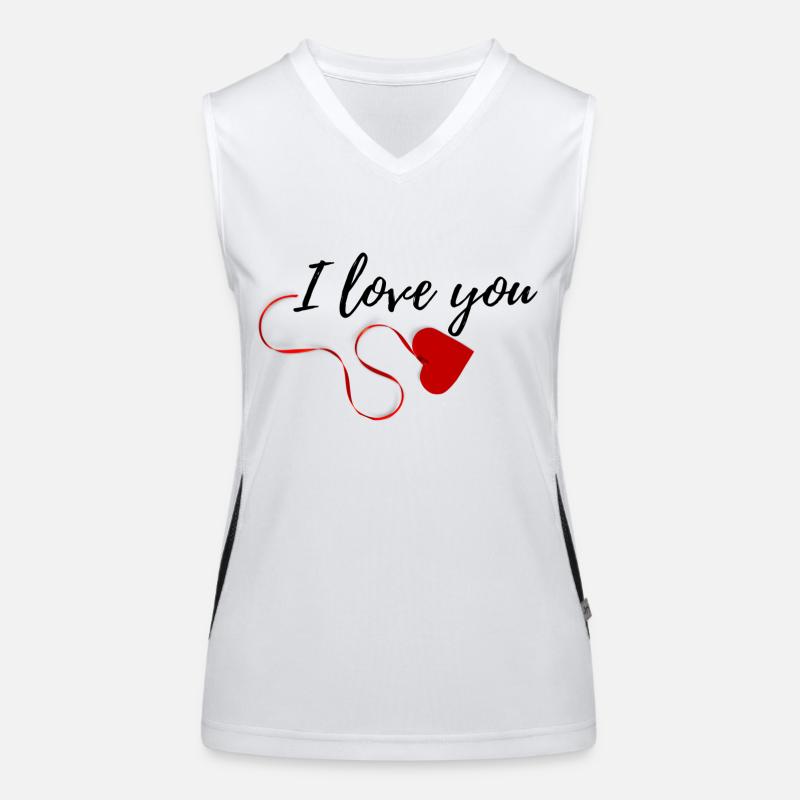 I love you Women's Functional Contrast Tank Top
