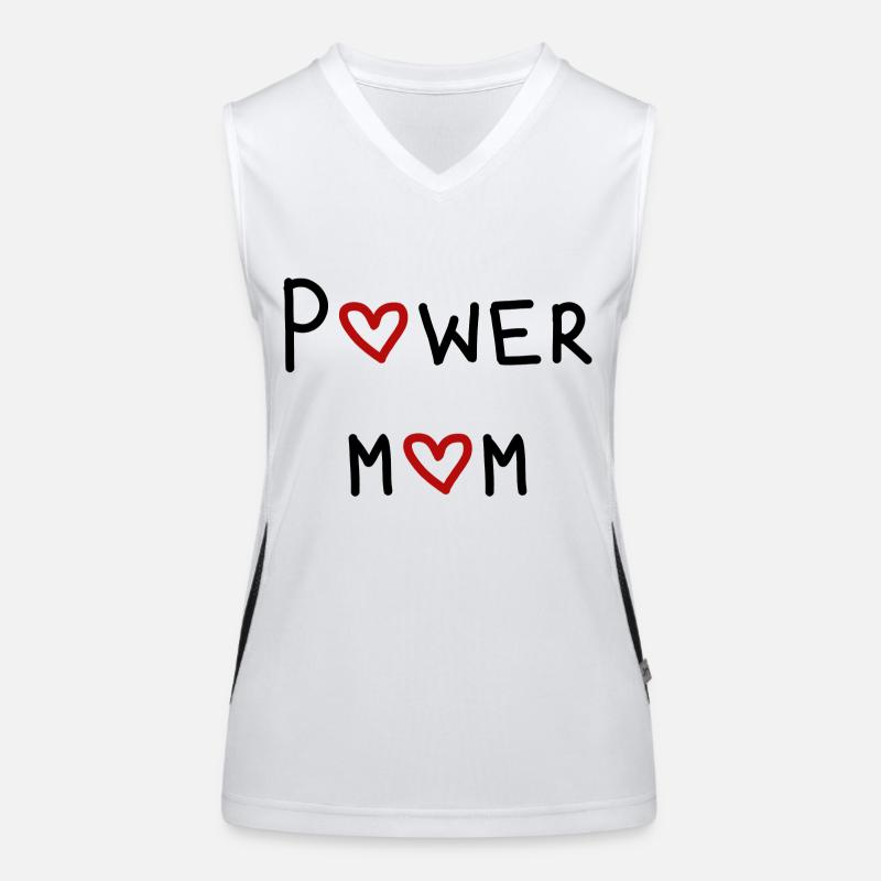 power mom Mama Mutter Kinder Eltern Schrift Funktionelles Kontrast-Tank Top für Frauen