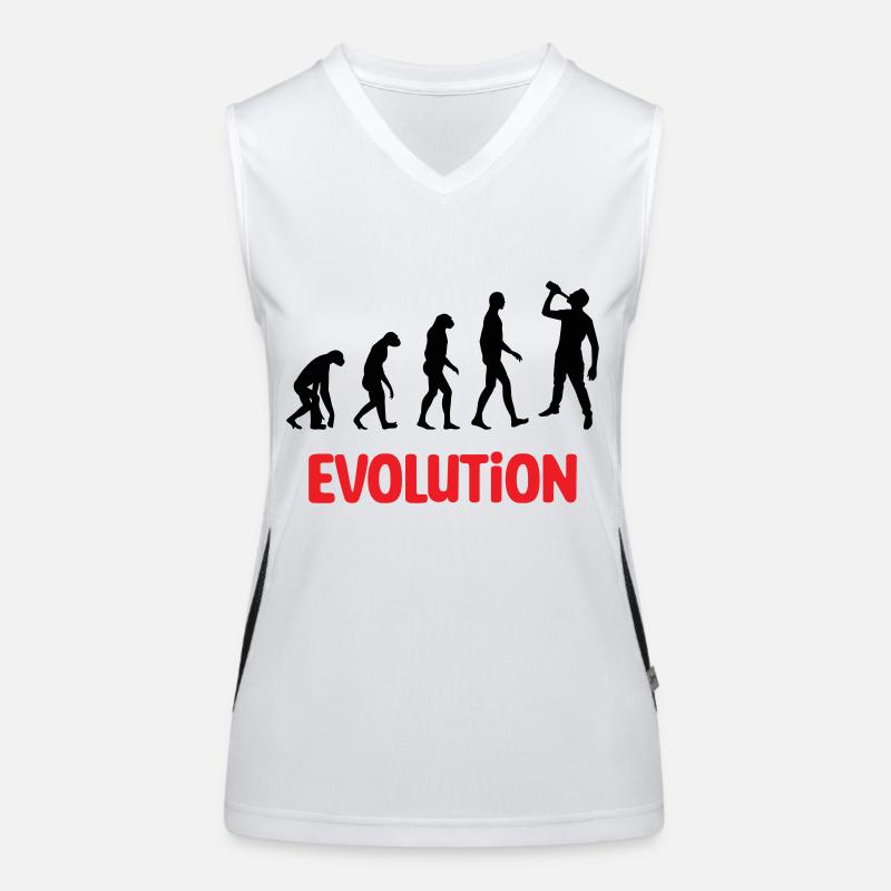 Evolution : Alkohol / Alkohol / Humor Funktionelles Kontrast-Tank Top für Frauen