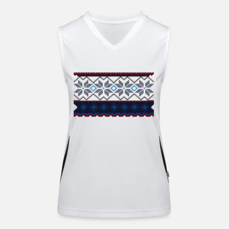Norwegian sweater pattern Women's Functional Contrast Tank Top