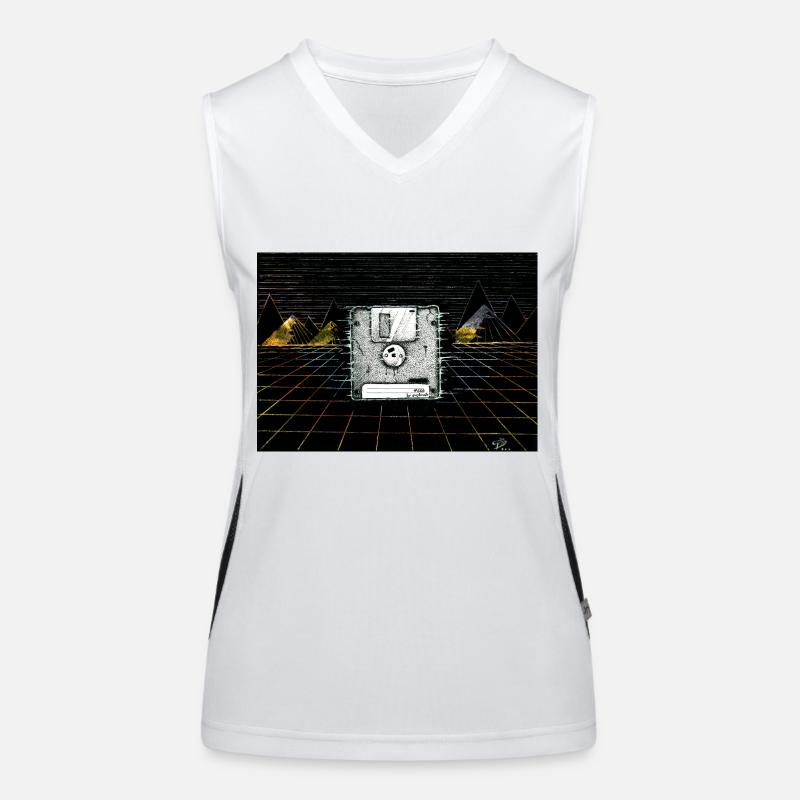 Retro Disc Funktionelles Kontrast-Tank Top für Frauen