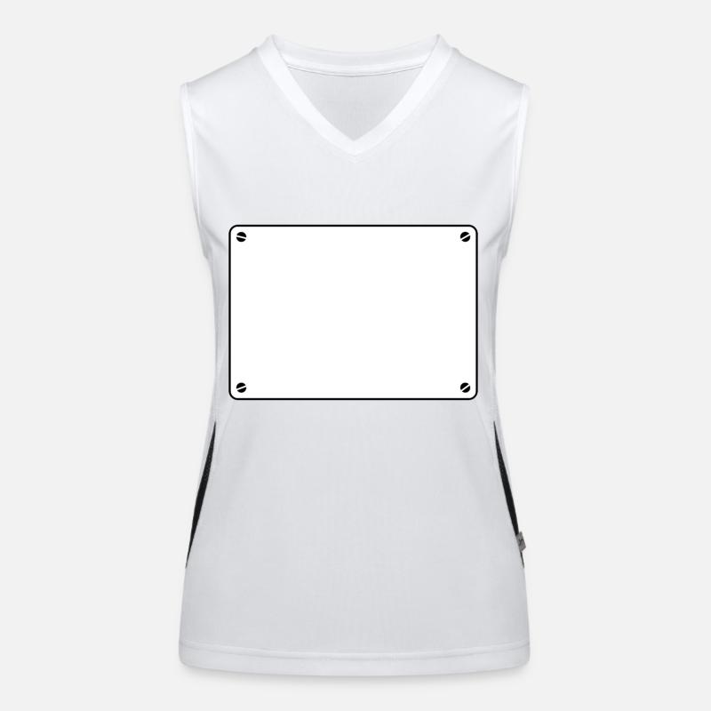 Platte Weiße Schild Funktionelles Kontrast-Tank Top für Frauen