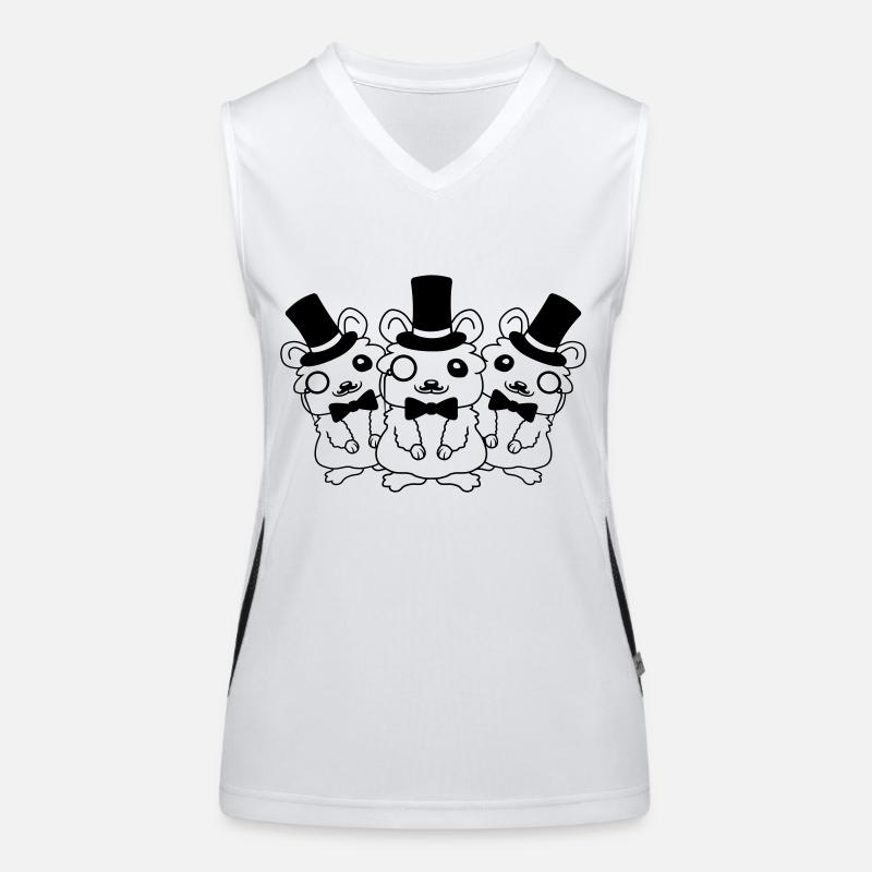 3 monocle cylinder hamster Women's Functional Contrast Tank Top