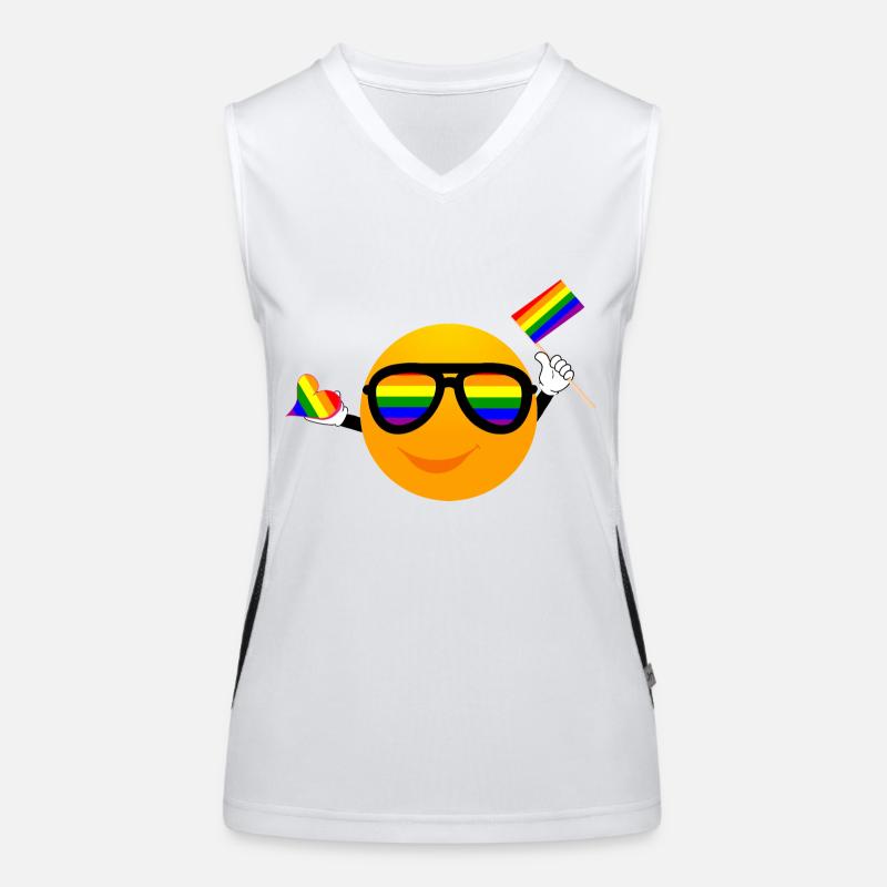 SMILE EMOTICONE LGBTQ Débardeur respirant contrasté Femme