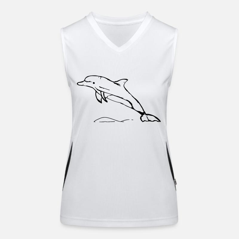Jumping Dolphin Gift Women's Functional Contrast Tank Top
