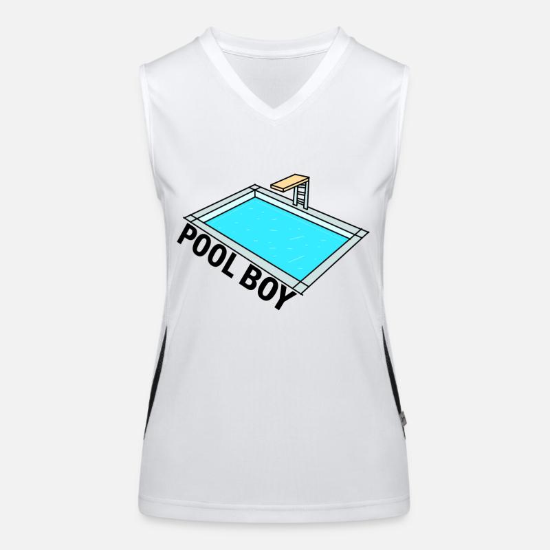 Pool Boy - Pool Junge - Design Funktionelles Kontrast-Tank Top für Frauen