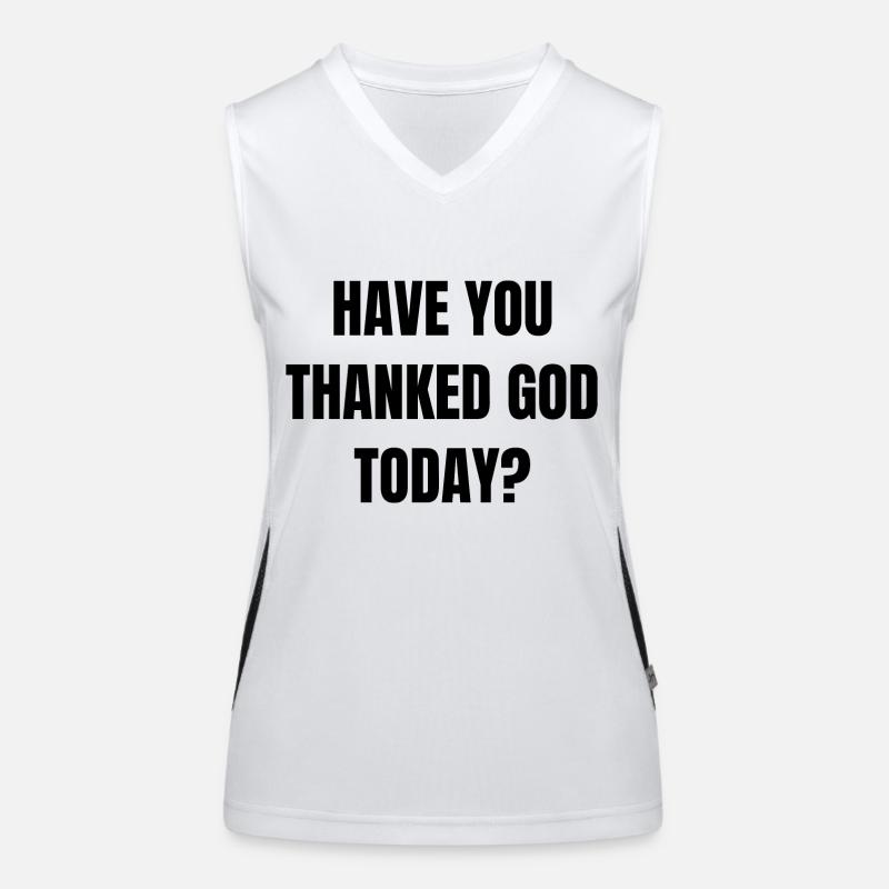 Gott Dankbarkeit Spruch Englisch Funktionelles Kontrast-Tank Top für Frauen