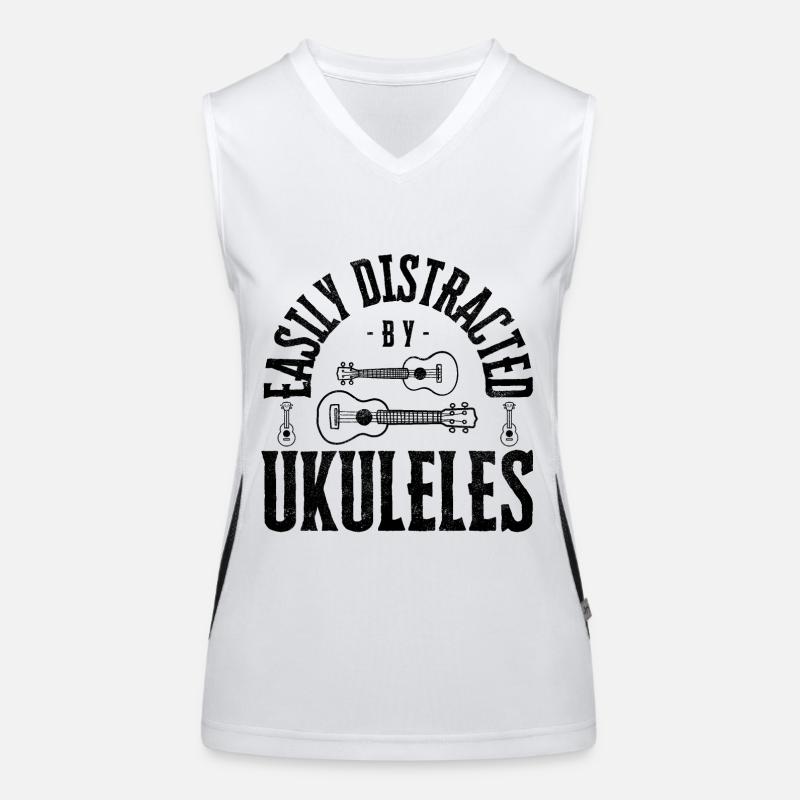 Easily distracted by Ukuleles Funktionelles Kontrast-Tank Top für Frauen