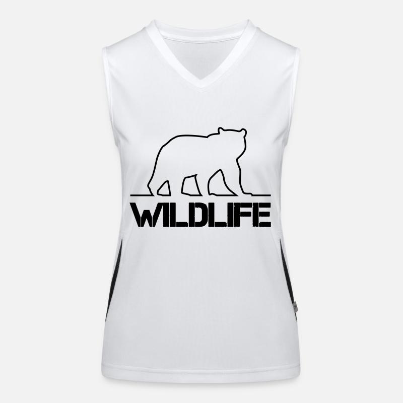 Bear Silhouette Wildlife Women's Functional Contrast Tank Top