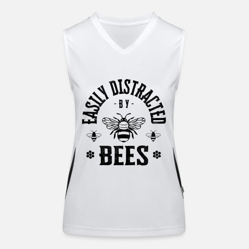 Easily distracted by bees Funktionelles Kontrast-Tank Top für Frauen