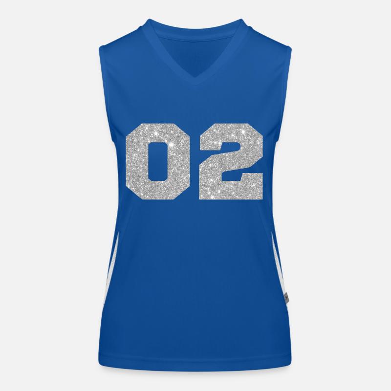 Number 2 Silver Glitter -2nd Anniversary Women's Functional Contrast Tank Top