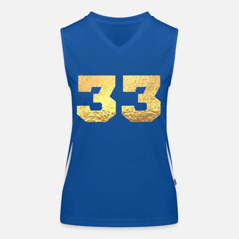 Nummer 33 Gold Glitter - 33. Jubiläum Funktionelles Kontrast-Tank Top für Frauen