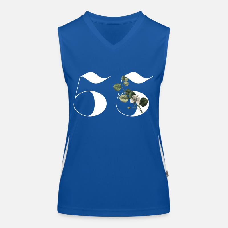 Nummer 55 Blumengrün - 55. Blumengeburtstag Funktionelles Kontrast-Tank Top für Frauen