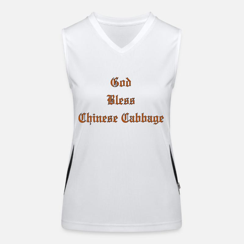 GodBlessChineseCabbage - Women's Functional Contrast Tank Top - white/black