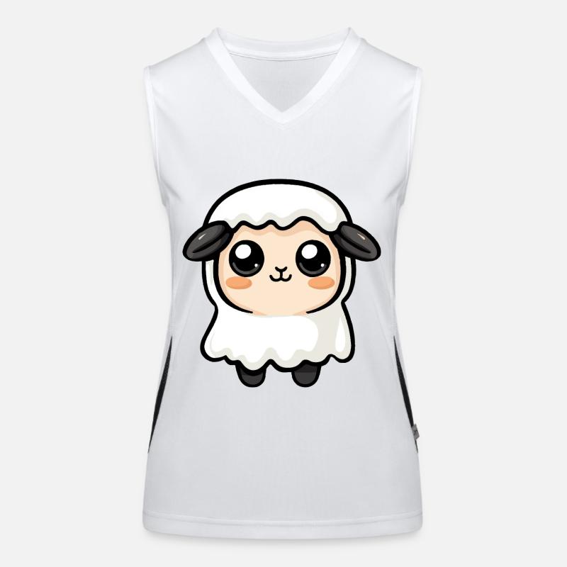 Schaf Halloween Comic Geist Funktionelles Kontrast-Tank Top für Frauen