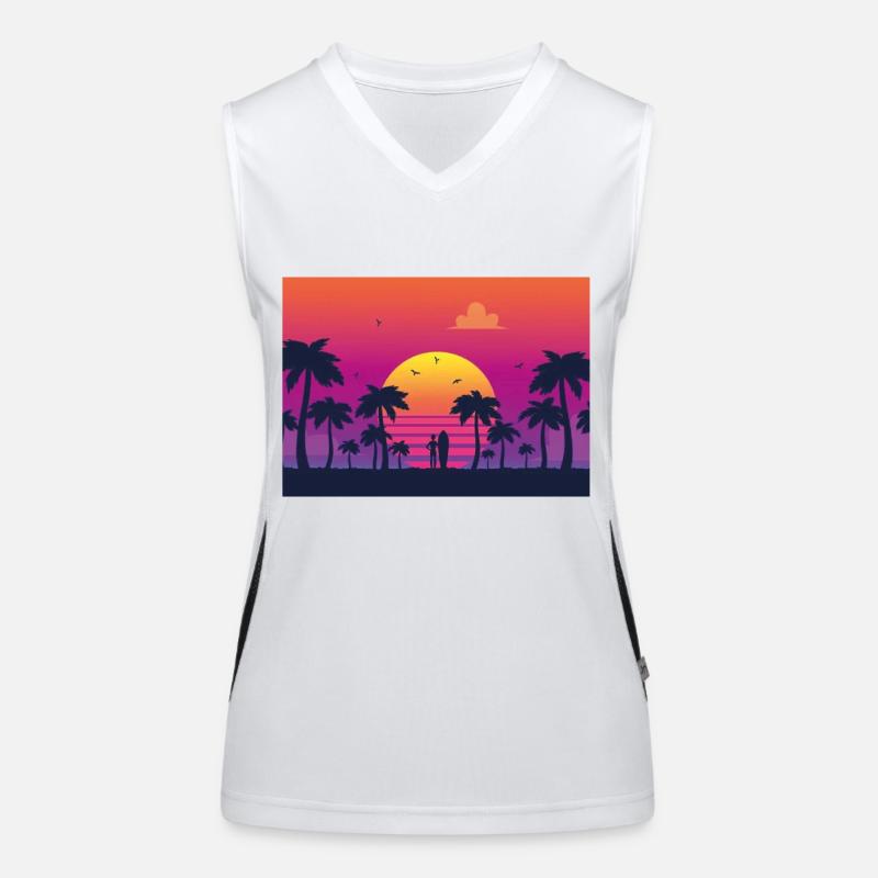 sunset surf Funktionelles Kontrast-Tank Top für Frauen