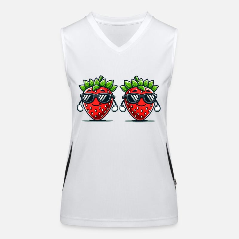 erdbeeren Funktionelles Kontrast-Tank Top für Frauen