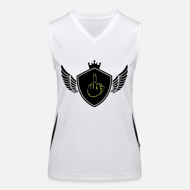 wappen mittelfinger Funktionelles Kontrast-Tank Top für Frauen