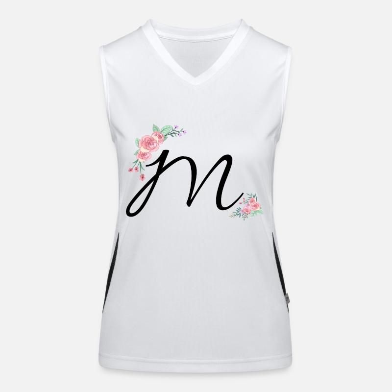 Buchstabe m Blumen Funktionelles Kontrast-Tank Top für Frauen